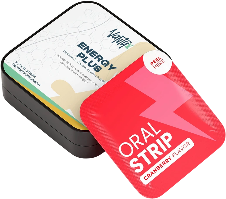 Vantyx Energy Plus oral strips pack